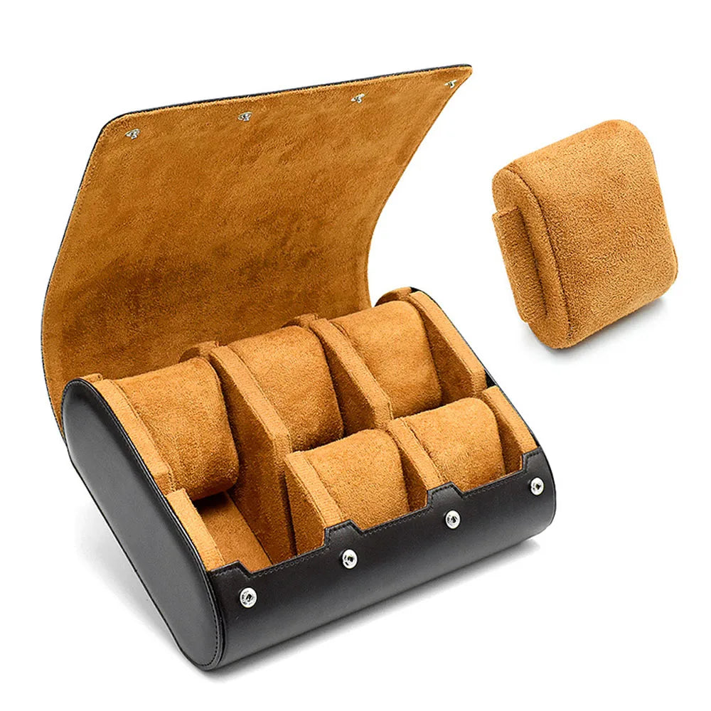 Luxury Watch Travel Case - 6 Slot watch Organizer