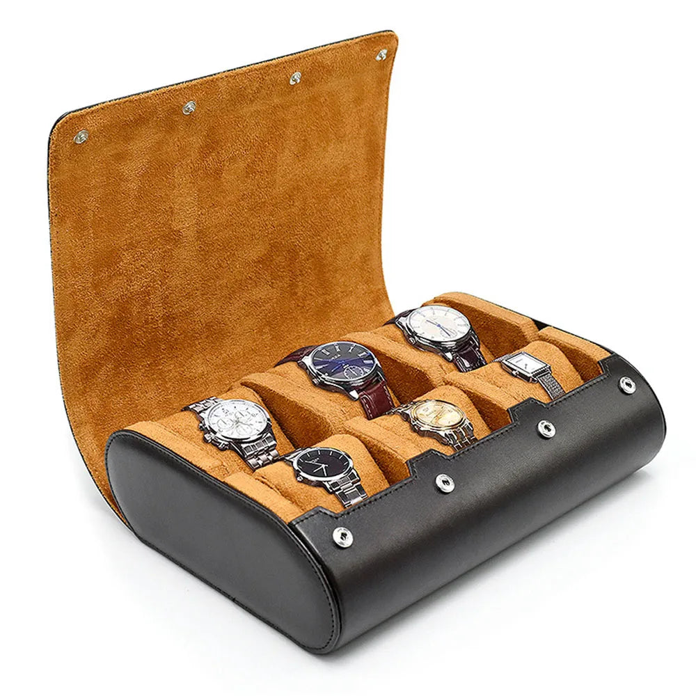 Luxury Watch Travel Case - 6 Slot watch Organizer