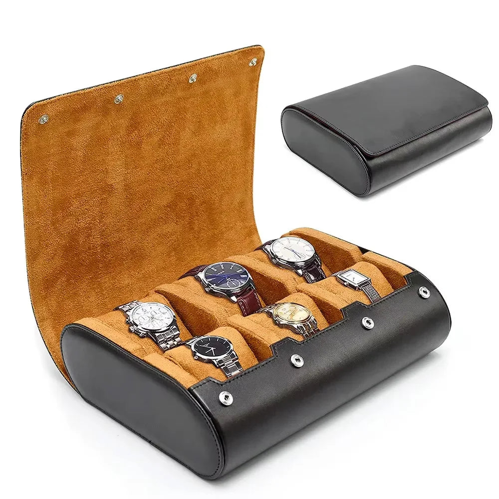 Luxury Watch Travel Case - 6 Slot watch Organizer