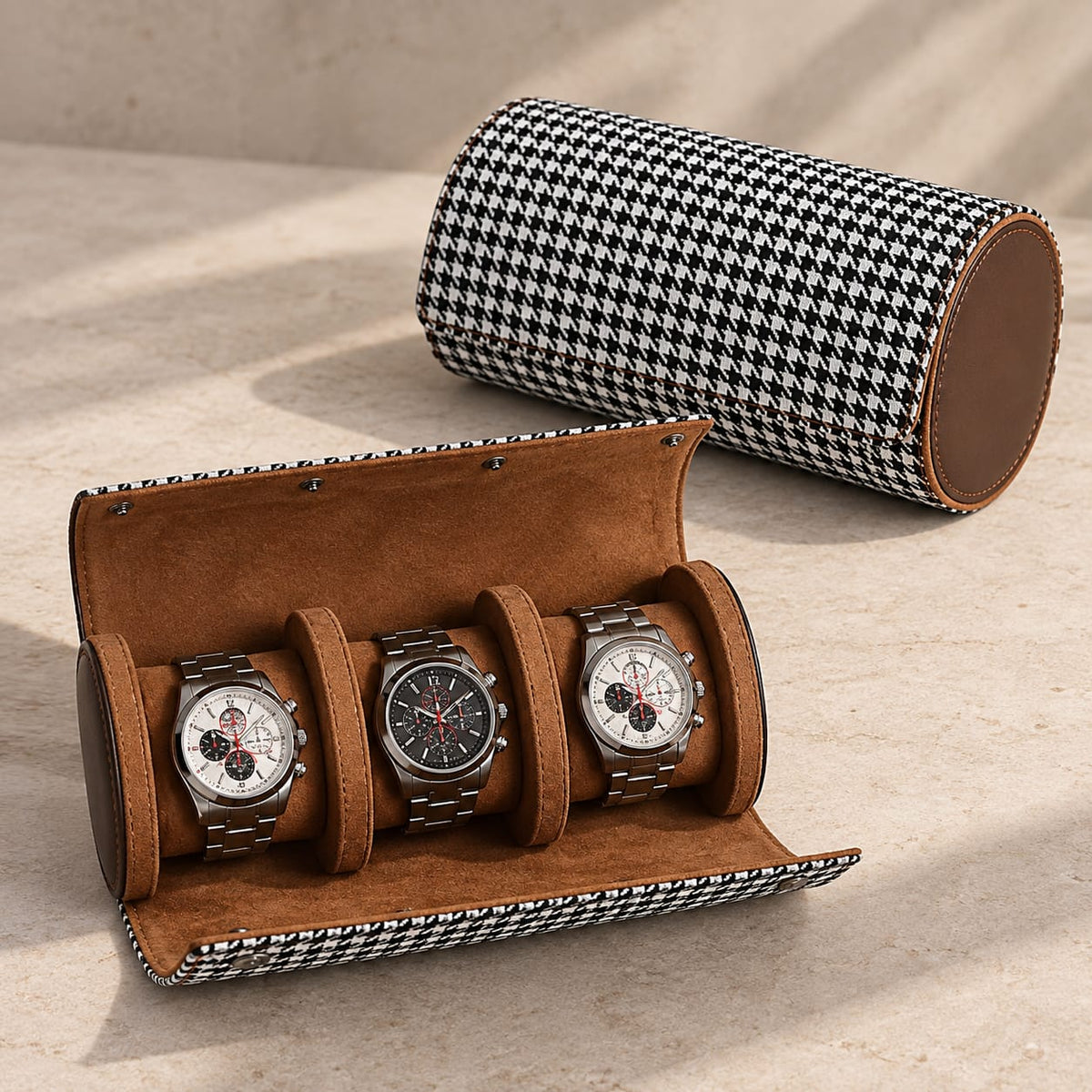 Luxury Watch Roll Travel Case 1, 2 & 3 Watch Storage