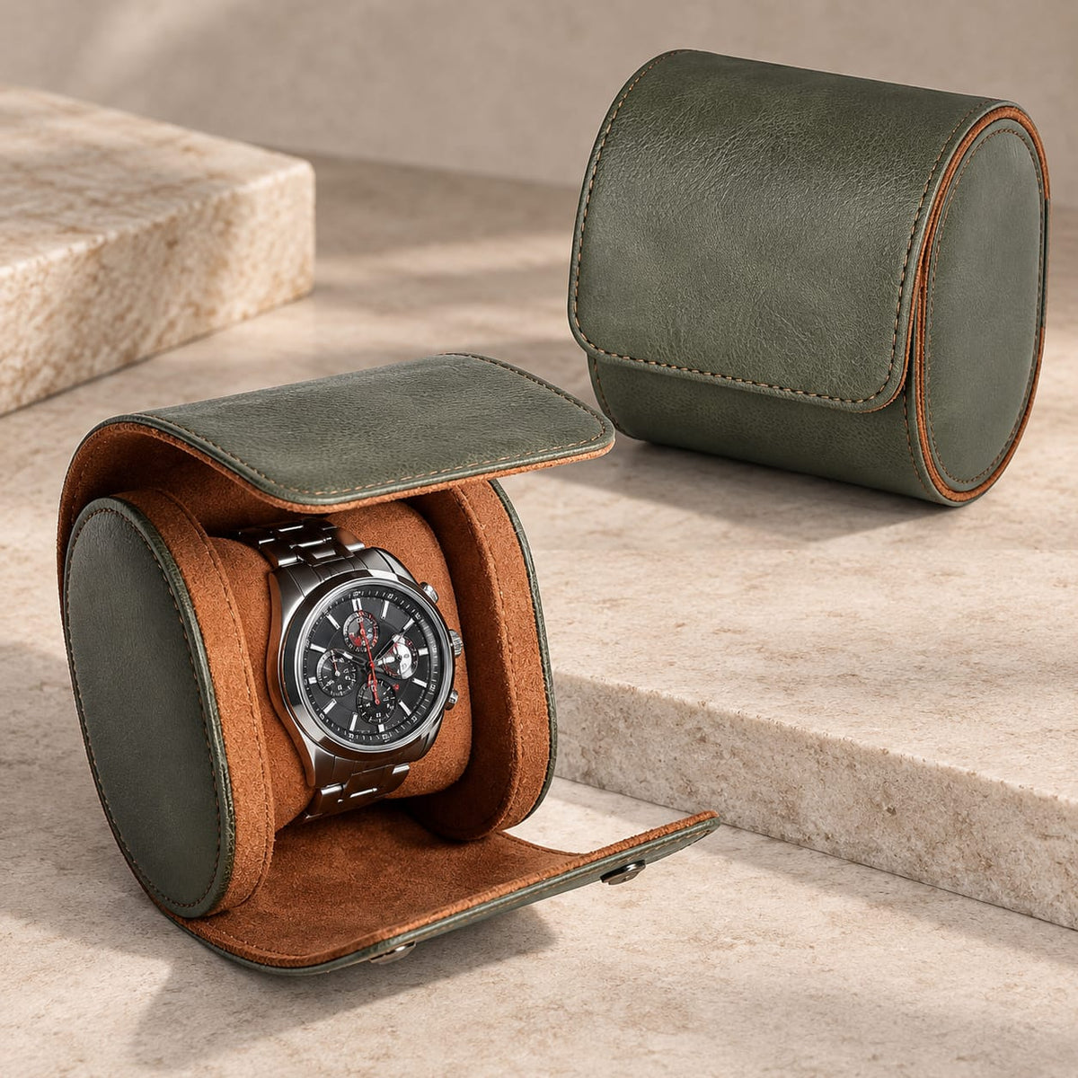 Luxury Watch Roll Travel Case 1, 2 & 3 Watch Storage