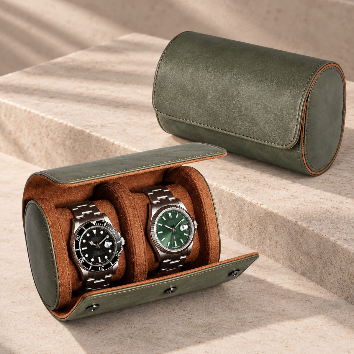 Luxury Watch Roll Travel Case 1, 2 & 3 Watch Storage