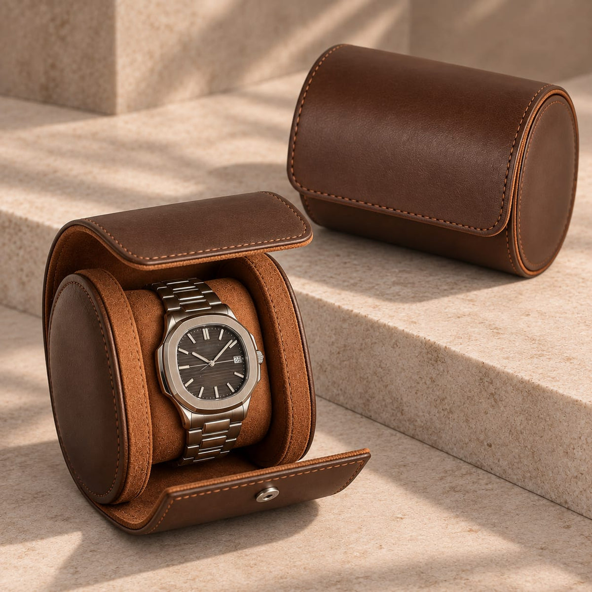 Luxury Watch Roll Travel Case 1, 2 & 3 Watch Storage