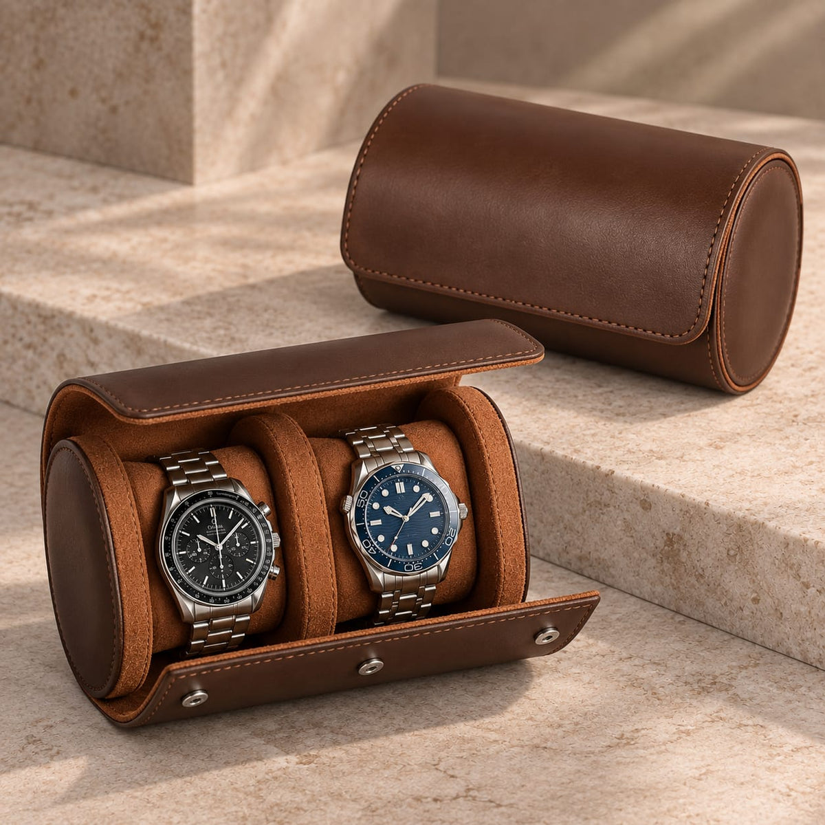 Luxury Watch Roll Travel Case 1, 2 & 3 Watch Storage