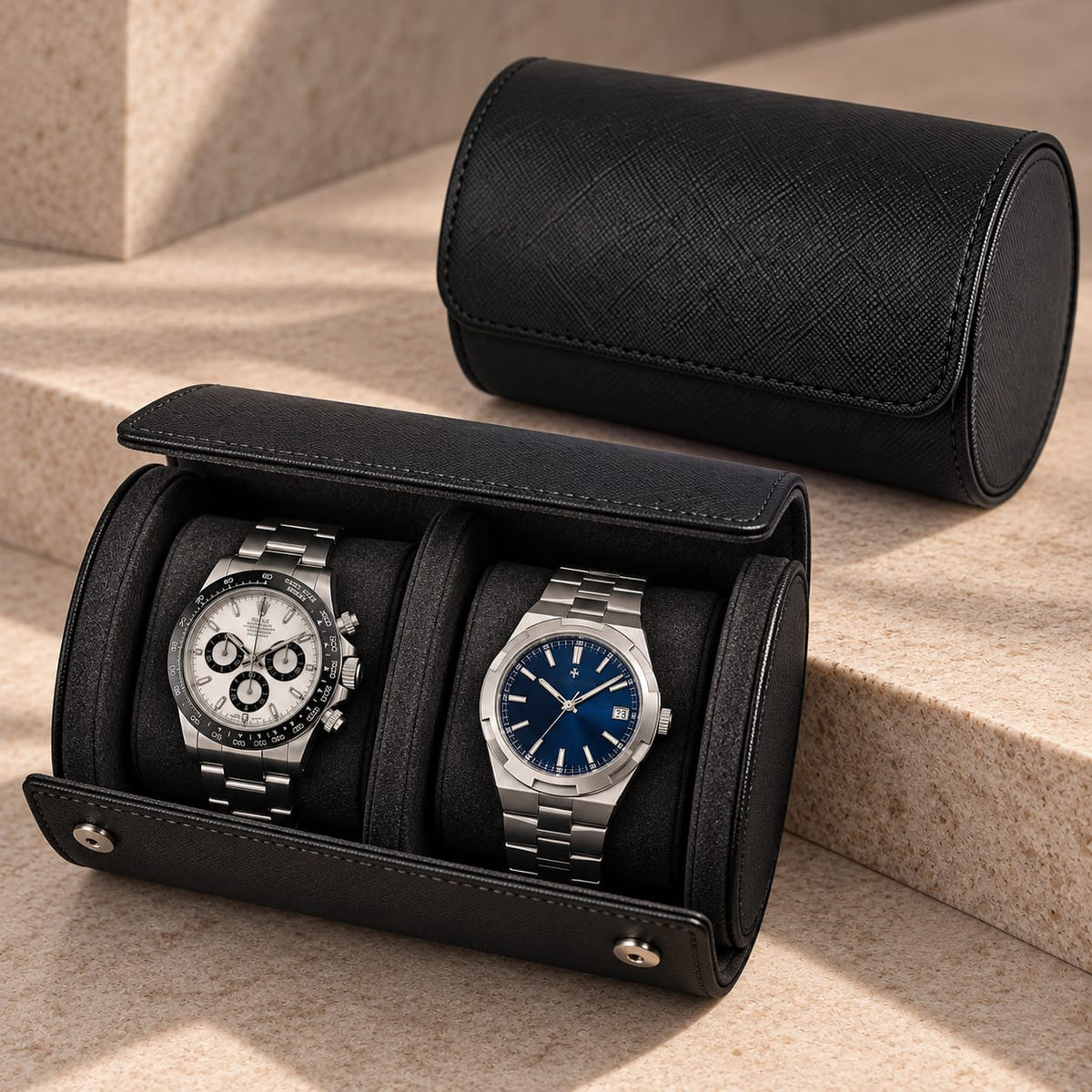Luxury Watch Roll Travel Case 1, 2 & 3 Watch Storage