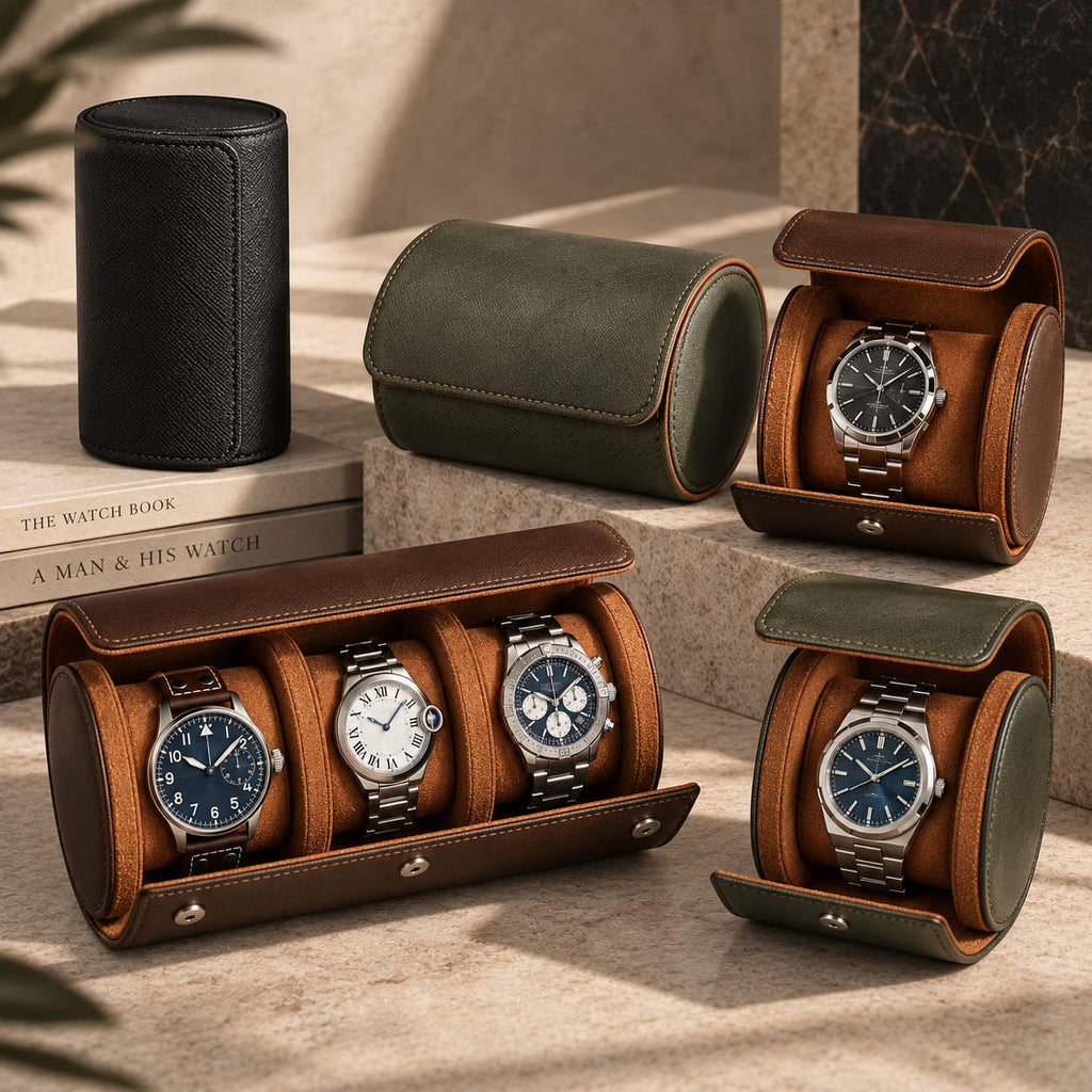 Luxury Watch Roll Travel Case 1, 2 & 3 Watch Storage